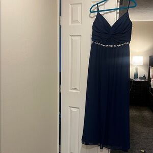 Elegant Navy Blue Evening Dress